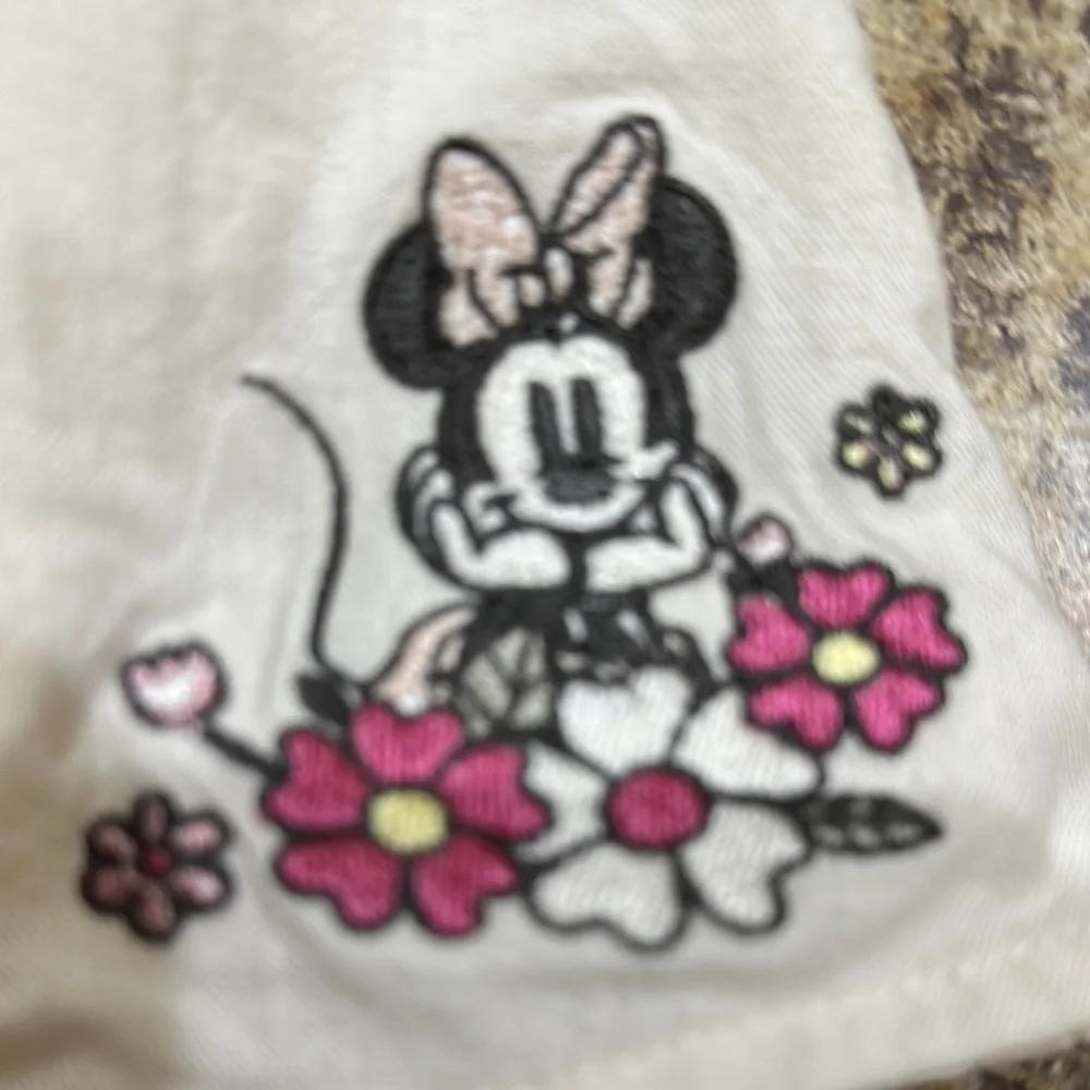 Disney Cream Diaper Cover dress with Pink Floral Design